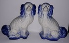 Antique Wally Mantle King Charles Spaniel Dogs Arthur Wood Staffordshire Blue 11