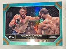 Calvin Kattar 2024 Topps Chrome UFC Aqua Refractor Card /199 #37