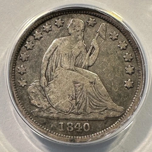 1840-O Seated Liberty Dime Silver No Drapery Scarce Date ANACS VG-8 Original