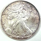 2004 Walking Liberty American Eagle 1 oz Fine .999 Silver Dollar Coin TONED