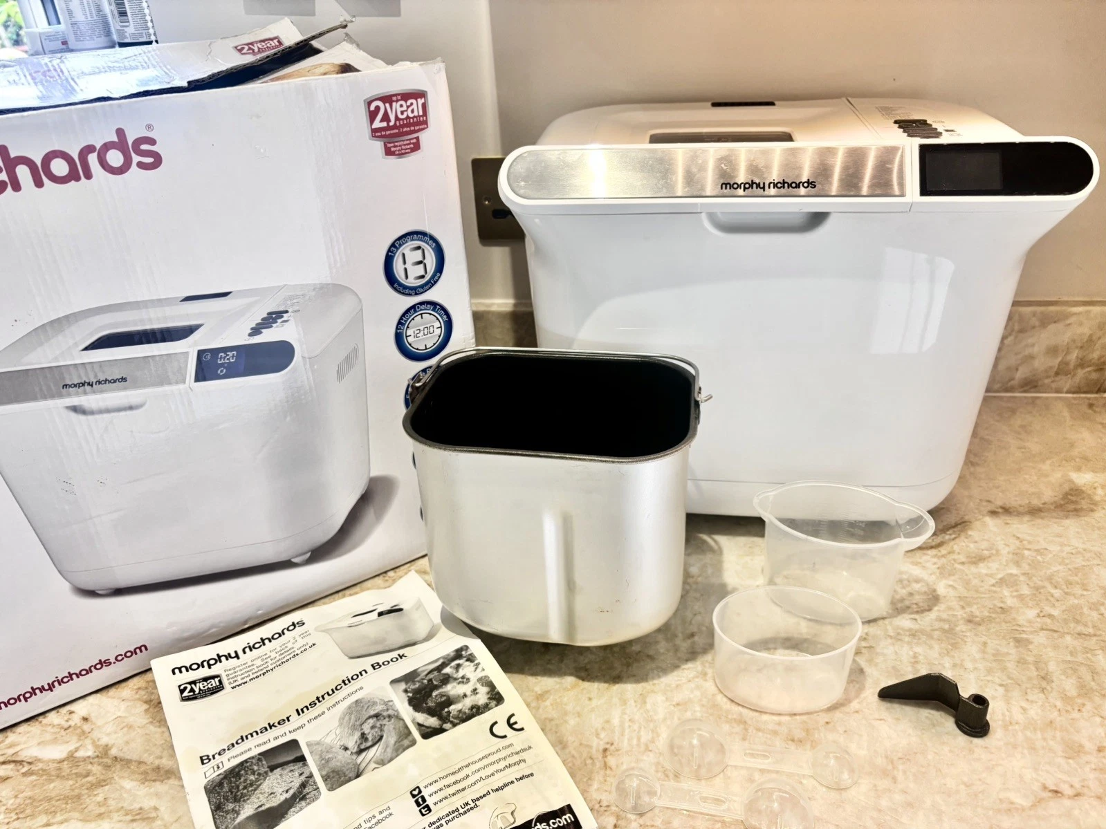 Morphy Richards 48326 Bread Maker Machine Gluten Free Option Jam in box VGC