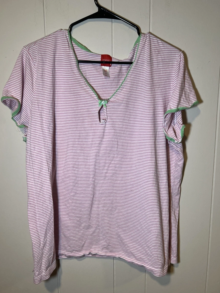 ESPRIT Imprimé Dentelle En Coton Sus S.Shirt_a_l Haut De Pijama