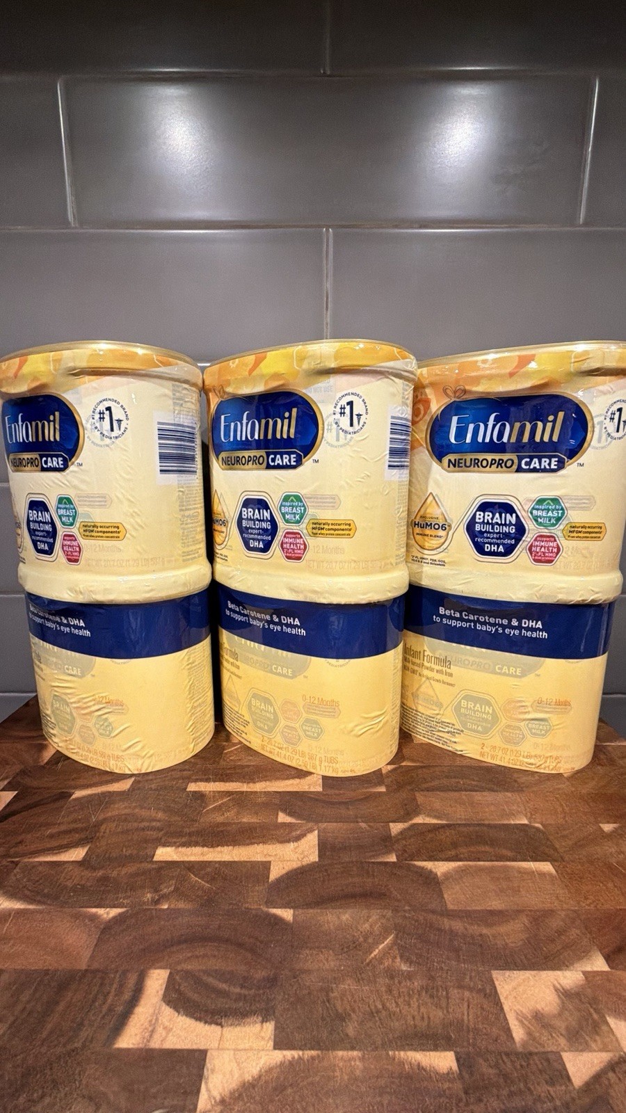 Lot of 6 Enfamil Neuro Pro Care (6) 20oz. Tubs - Expiration 09/01/2026