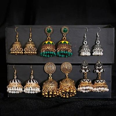 Pendientes Piercing Indian Jewelry Jhumka Charms Earrings For Women Accessories 