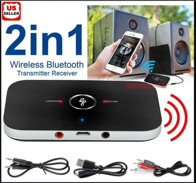 Bluetooth 5.0 Transmitter Receiver 2 IN 1 Wireless Audio 3.5mm Jack Aux Adapter