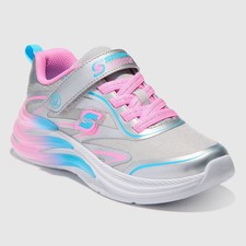 S Sport By Skechers Kids' Wave Princess Hook and Loop Sneakers - Silver 13