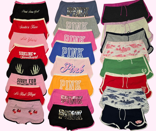 Victoria's Secret Pink Dorm Boyshort Panty Red Blue Green XS S M L XL NWT