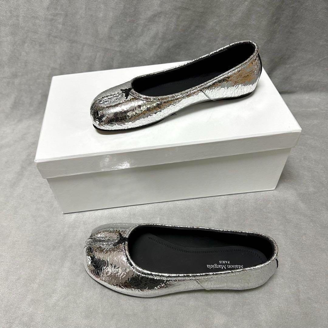 MAISON MARGIELA TABI ブロークンミラー　シルバー 36 Maison Margiela 22 Tabi Ballet Flats Silver Broken Mirror