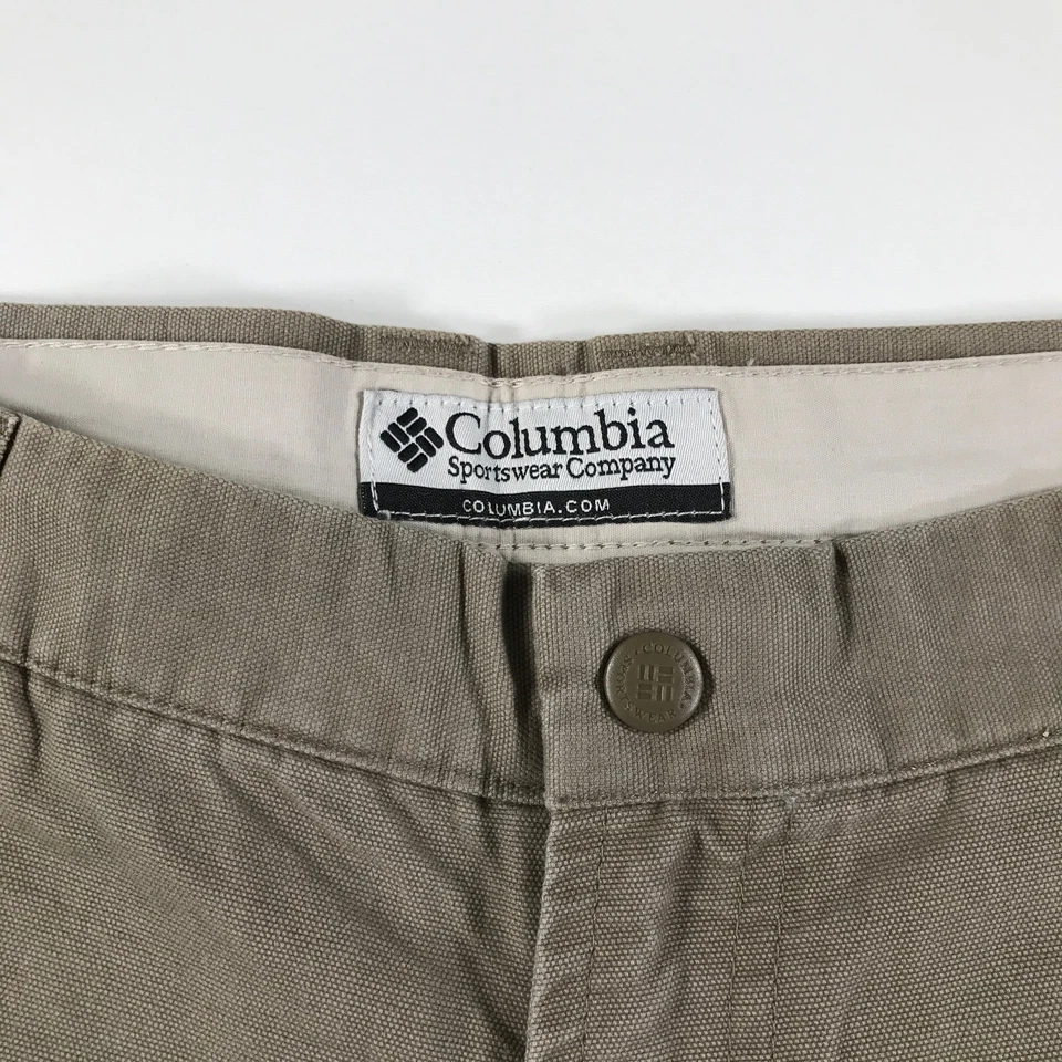Pantalones Cortos Banana Republic Para Hombre 34 Marrón Sólido Caqui Algodón Hasta la Rodilla Foto 2 de 4