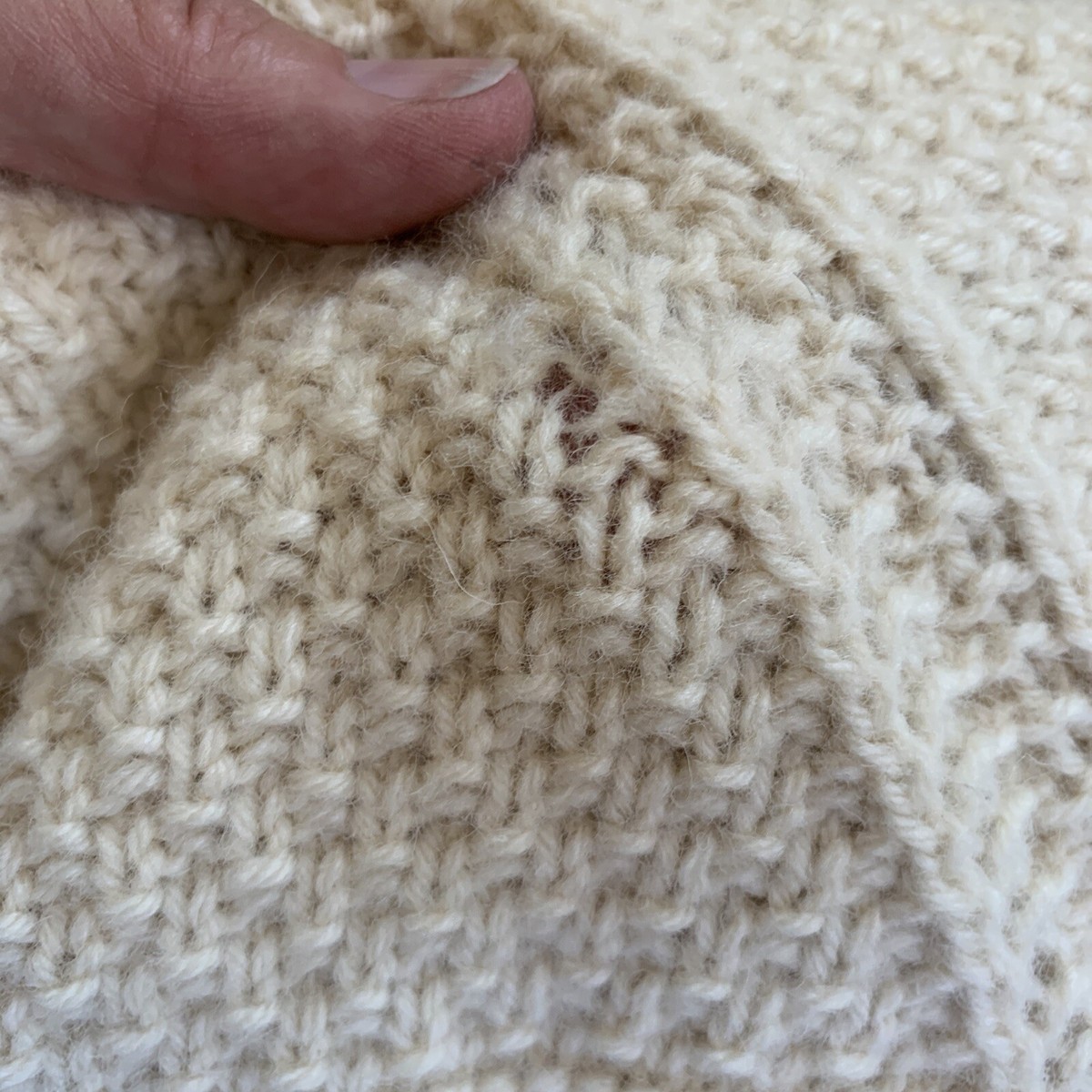 Vintage Kennedy of Ardara Handknit 100% Irish Wool Cream