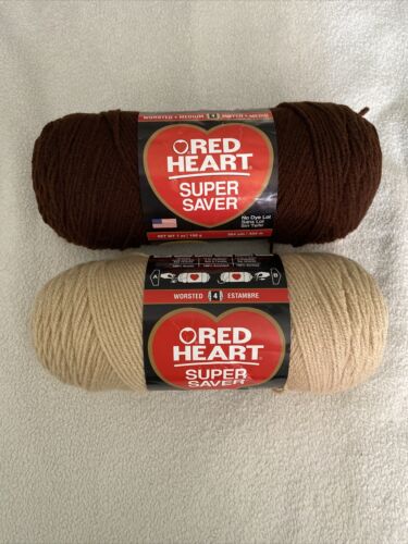 red heart super saver 2 skeins buff and coffee