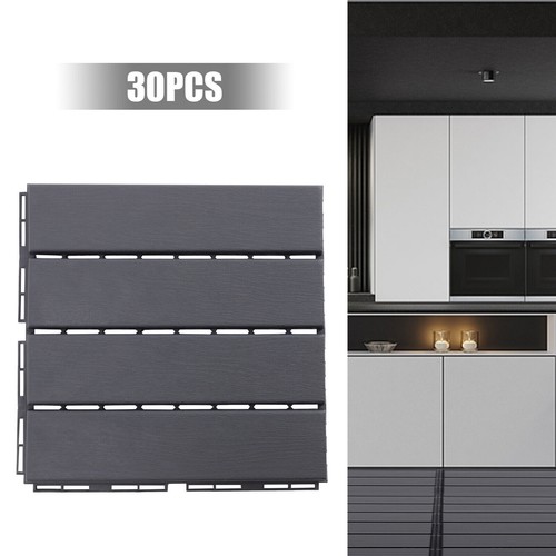 12" x 12" Interlocking Deck Tiles 30 Packs Outdoor Patio Floor Tiles Dark Gray