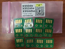 12 x Toner Chips for use in Lexmark X950, X950de, X952dte, X954dhe Refill