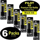 Pilot 77240 G2 Refills, 0.7mm Fine, Black Gel Ink, 6 Packs of 2 Refills