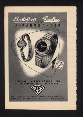 3w3327/old advertising from 1957-watch straps Elastofix and Fixoflex