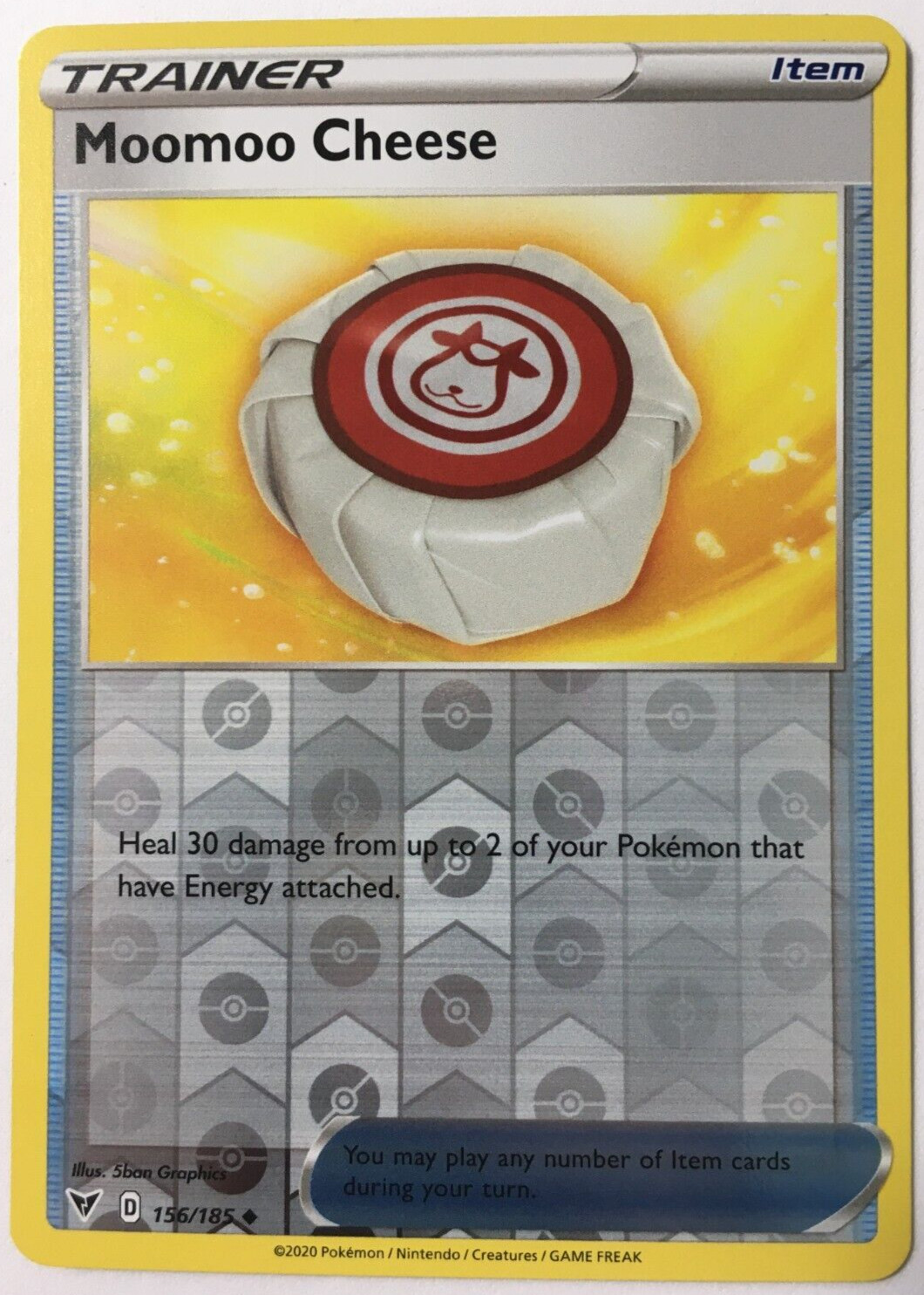 POKEMON MOOMOO CHEESE 156/185 VIVID VOLTAGE UNCOMMON REVERSE HOLO NEAR MINT