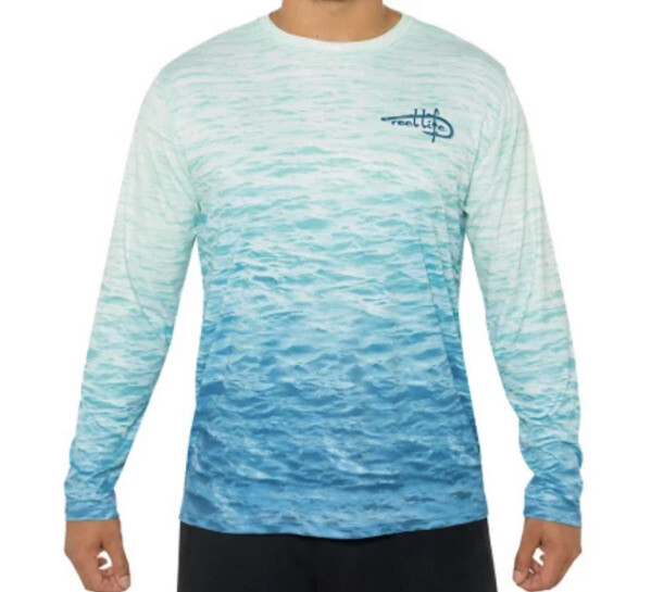 New Reel Life Men's Sun Defender Long Sleeve UV Tee medium
