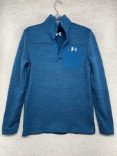 Under Armour Specialist Henley 2.0 Sweatshirt Mens Small Loose Blue Coldgear