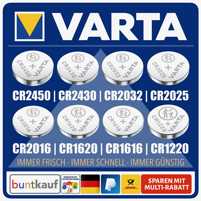VARTA CR1220   CR2450 HIGH-TECH LITHIUM KNOPFZELLEN AUSWAHL Bulkware