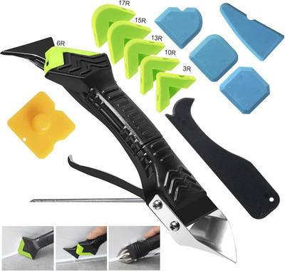 Caulking Tool 5 in 1 Silicone Caulking Grout Removal Sealant Finishing Tool with