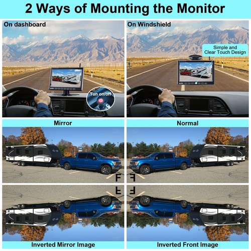 Wireless Backup Camera for Truck Car : 7-Inch Touch Key Monitor Plug and Play... - Picture 8 of 8