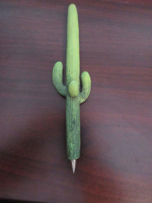 Vtg Saguaro Cactus Ink Writing Pen Heavy Ribbing 6 3/8'' Long