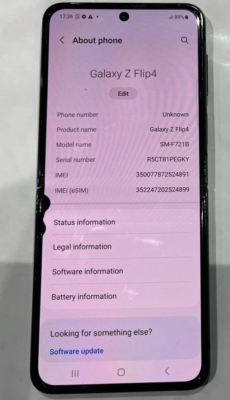 Samsung Galaxy Z Flip 4 SM-F721B - 128GB - Black (Unlocked) - Low