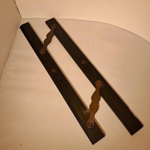 ANTIQUE EBONY AND BRASS 15" PARALLEL RULER - Picture 16 of 21