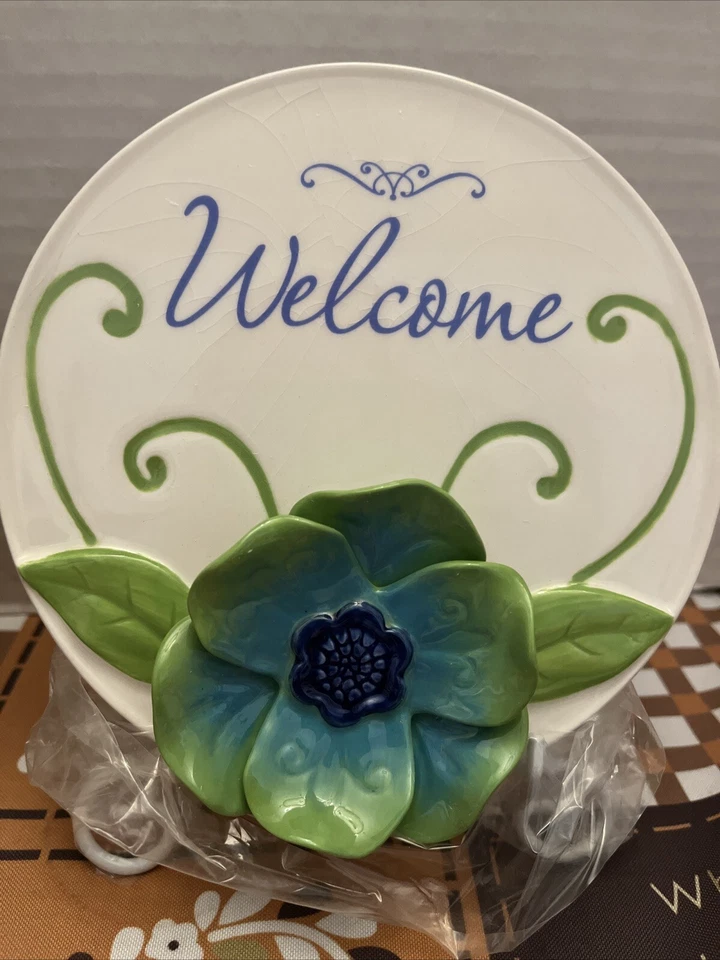 NUEVO Letrero de bienvenida de carretera para pastizales flor de amapola placa de cerámica decoración de pared CAJA Foto 2 de 4