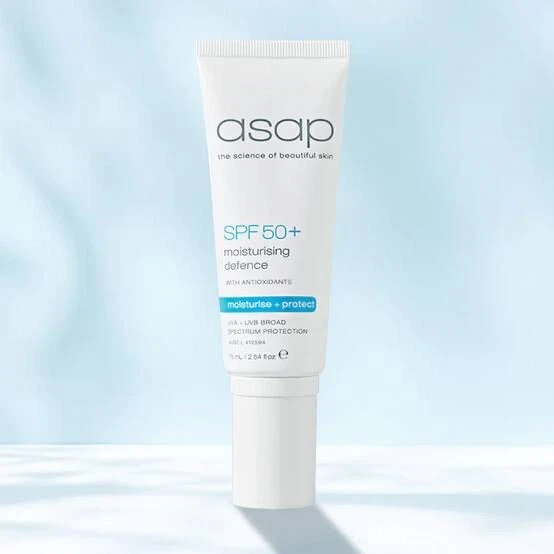 NEW ASAP moisturising defence SPF 50+ UVA UVB 75ml Moisturiser & Primer