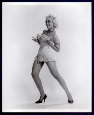 KAY RANDALL busty leggy BURLESQUE DANCER stripper Vintage Photo 8x10