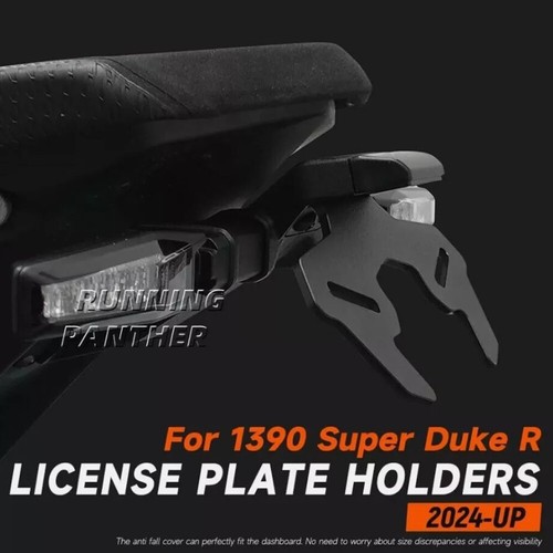 For KTM 1390 Super Duke R 2024-UP Black Motorcycle License Plate Holder Kits - Picture 2 of 14