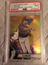 2019 Bowman's Best CJ Abrams #48/50 GOLD REFRACTOR #TP-2 PSA 9 Rookie Baseball