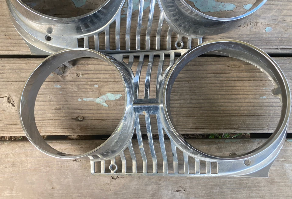 Mercury Monterey 1962 faros delanteros biseles anillo retenedor lámpara rejilla juego Foto 3 de 4