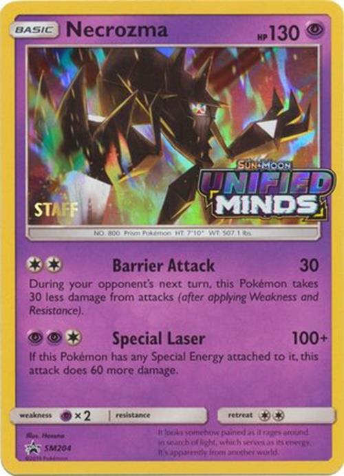 Necrozma - SM204 - Pokemon Sun & Moon Promo STAFF Prerelease Holo Rare Card NM