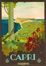 Capri Italy 1927 Travel Poster Print  Reproduction Giclee Print 11x17