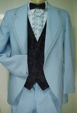 BRIGHT LIGHT BLUE RETRO AFTER 6 TUXEDO JACKET VINTAGE BOYS WEDDINGS PROM PARTY