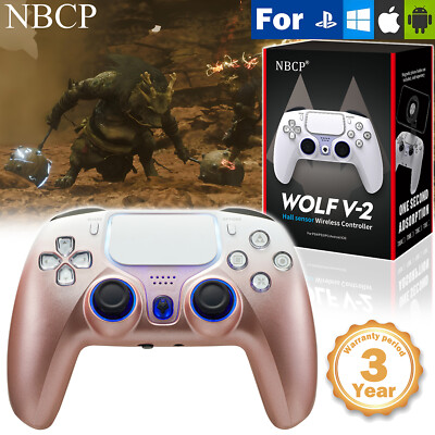Hall Effect Game Controller With Gyroscope Dual Vibration For PS4 PS3 PC 1200mAh