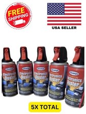 Electronic Air Duster Cans 5 Pack 2 Oz Cans Hard 2 Reach Dust Compressed Gas