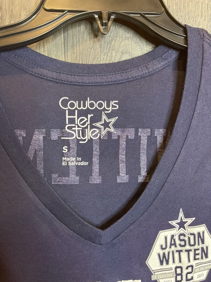 Camisa Manga Corta Dallas Cowboys Su Estilo NFL Jason Witten Talla Adulto Pequeña Foto 4 de 4