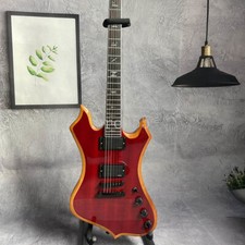 Electric Guitar Orange Binding H-H Pickups 6 String Black Hardware Free Ship