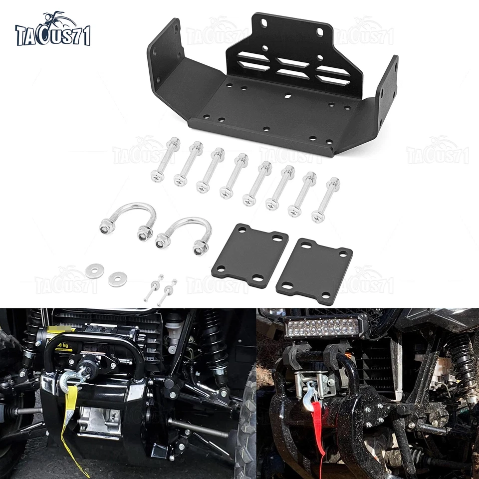 Kit de placa de soporte de montaje de cabrestante de parachoques inferior para Honda Pioneer 500 520 2015-2025 Foto 3 de 4