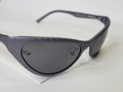 Balenciaga Cat Eye-Frame Nylon Sunglasses Grey Womens Balenciaga Grey Cat Eye Ladies Sunglasses BB0046S 001 55  main image 3