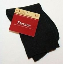 Dexter Boys' Black Socks 1 Pair Shoe Size 5-9