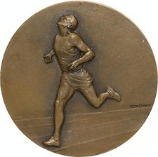 O7034 Médaille Athlète Course Clichois 1955 1er Veteran Marinot Contaux SUP