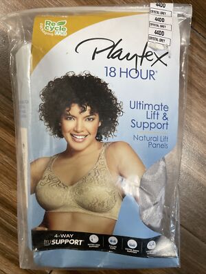 Playtex  18 Hour Ultimate Lift & Support Wireless Bra 4745 Crystal Grey 44DD