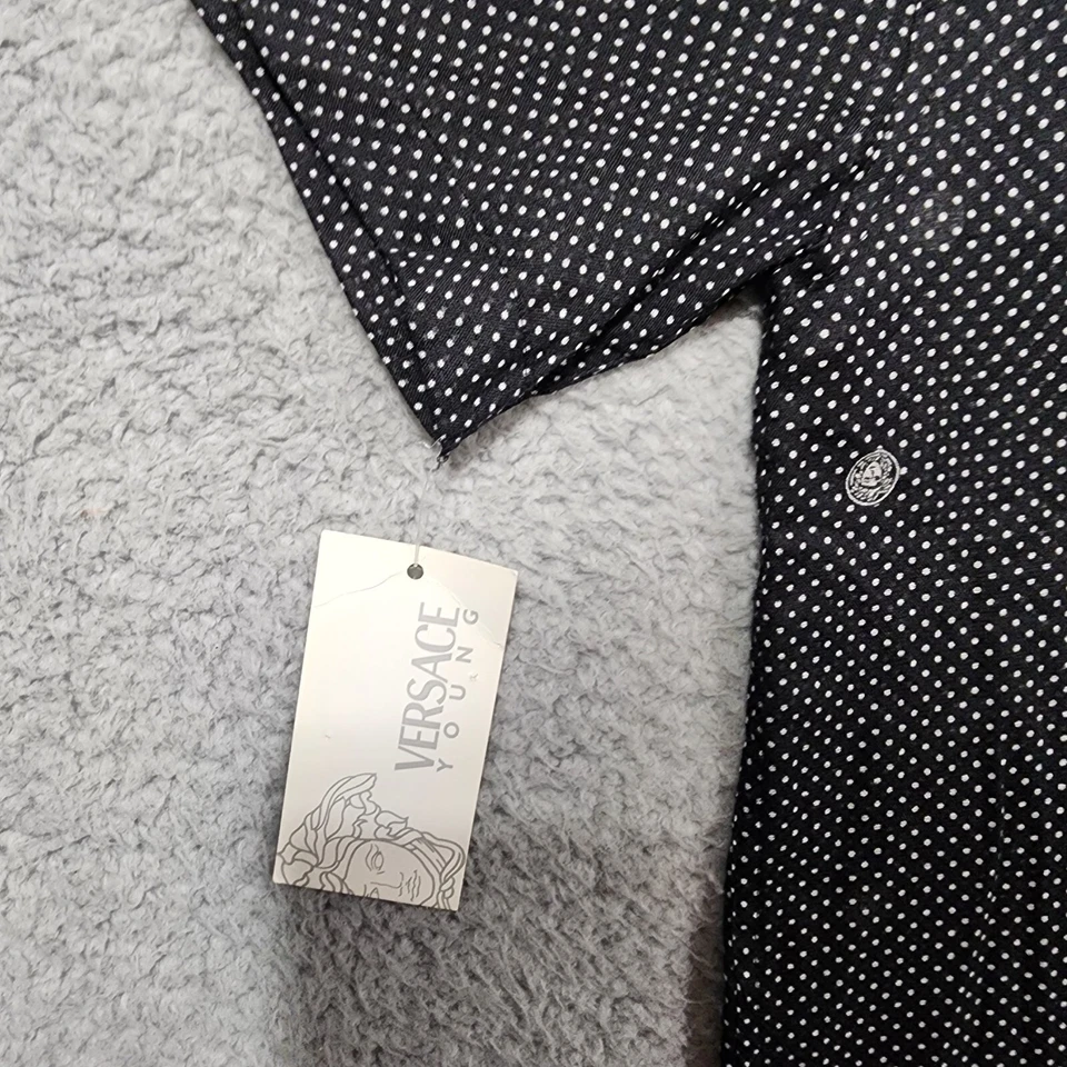 Camisa de vestir Versace negra con botones para niños pequeños talla 7 hecha en Italia nueva con etiquetas Foto 3 de 4