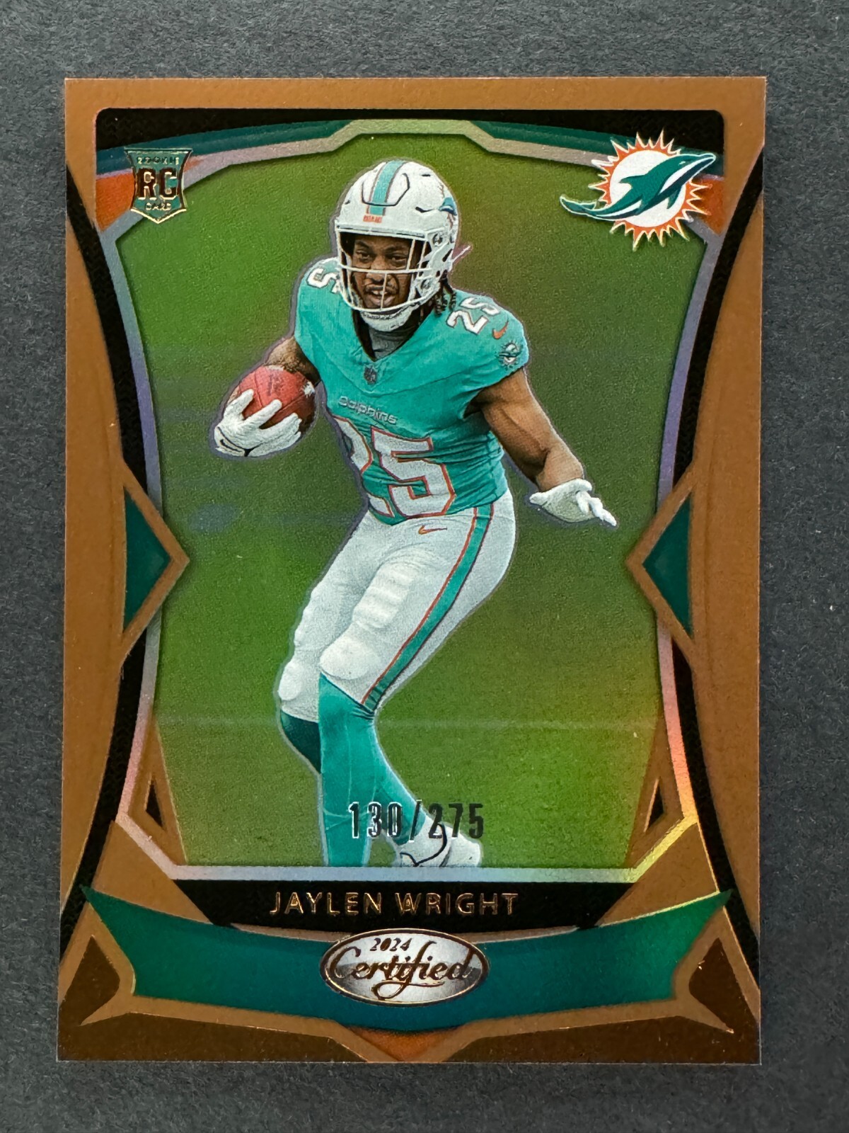 Jaylen Wright 2024 Panini Certified Rookie Bronze Mirror /275 #190 Dolphins