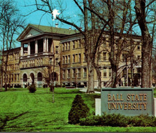 Administration Building Ball State University Muncie 1966 Vintage Postcard 8350
