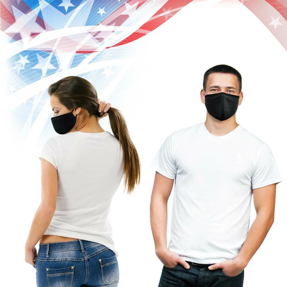 100 pcs Black Face Mask Comfortable Unisex Reusable Washable Mask Men Women  - Image 3 of 4